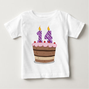 Camiseta De Bebé 14 años en el pastel de cumpleaños