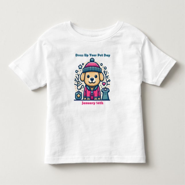 Camiseta De Bebé 14 ene. - Vestir el día de su Mascota (Anverso)
