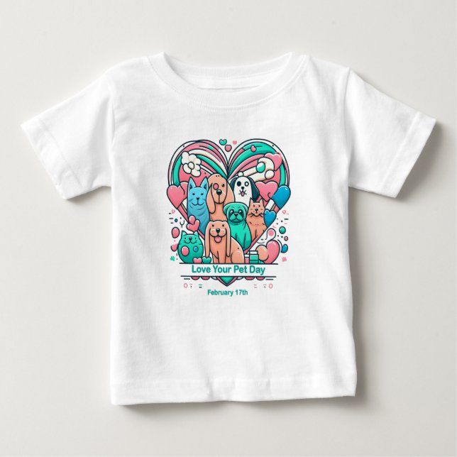 Camiseta De Bebé 17 de febrero Ama a tu Mascota (Anverso)