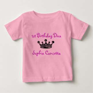 Camiseta De Bebé 1.ª Diva de cumpleaños