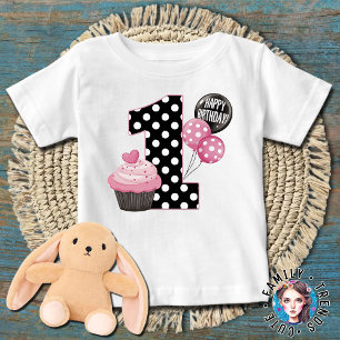 Camiseta De Bebé 1.ª tarta de golosinas de Polka