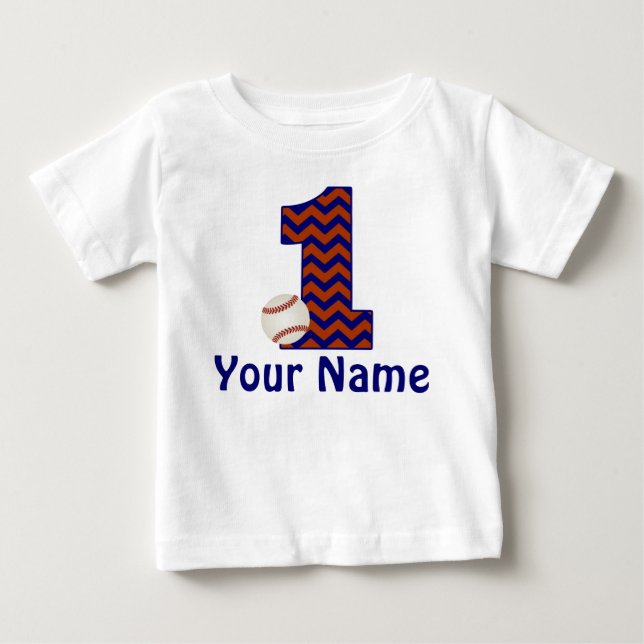 Camiseta De Bebé 1.ᵉʳ Camisas de Béisbol Personalizadas (Anverso)