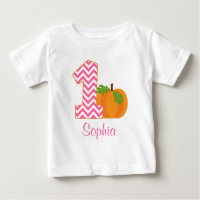 1.ᵉʳ Chica de cumpleaños Chevron Pumpkin personali