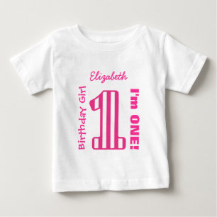 Camiseta De Bebé 1.ᵉʳ Chica DE Cumpleaños DESTRUIDO Personalizado d