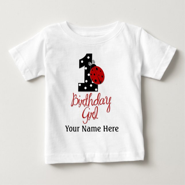 Camiseta De Bebé 1.ᵉʳ Chica de cumpleaños - Lady Bug - 1 - Ladybug (Anverso)