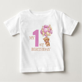Camiseta De Bebé 1.ᵉʳ chica de picnic de oso de peluche