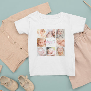 Camiseta De Bebé 1.ᵉʳ Collage de fotos del Día de la Madre