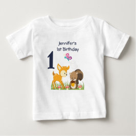 Camiseta De Bebé 1.ᵉʳ cumpleaños de animales de la selva