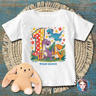 Camiseta De Bebé 1.ᵉʳ cumpleaños de los dinosaurios