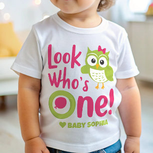 Camiseta De Bebé 1.ᵉʳ cumpleaños de un búho