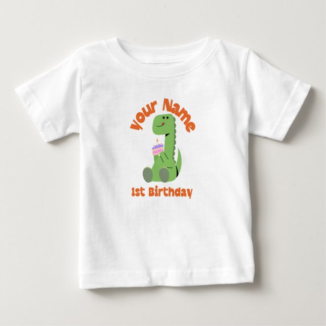 Camiseta De Bebé 1.ᵉʳ cumpleaños Dino (Anverso)