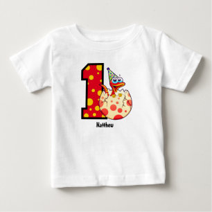 Camiseta De Bebé 1.ᵉʳ cumpleaños Dino Egg Personalizado Baby T-