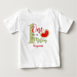 Camiseta De Bebé 1.ᵉʳ Cumpleaños En Un Niño Melónico