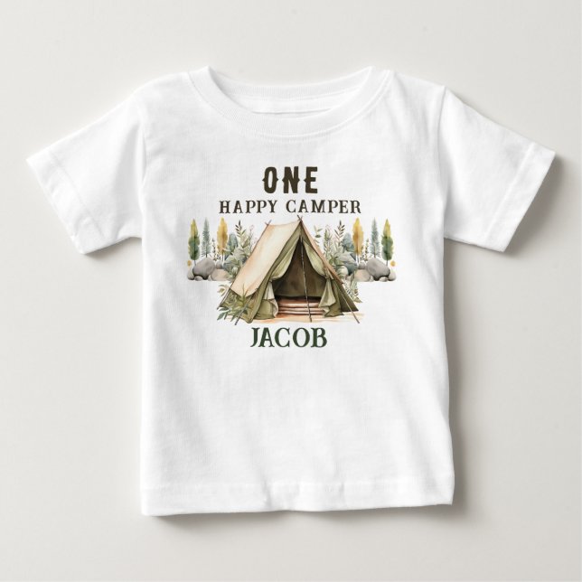 Camiseta De Bebé 1.ᵉʳ cumpleaños feliz camper niños Fiesta de cumpl (Anverso)