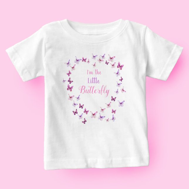 Camiseta De Bebé 1.ᵉʳ Cumpleaños Niña Mariposa Pequeña (Subido por el creador)