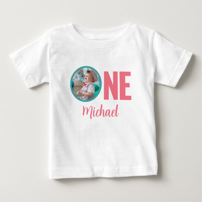 CAMISETA DE BEBÉ 1.ᵉʳ CUMPLEAÑOS PERSONALIZADO DE ROPA (Anverso)