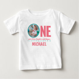 CAMISETA DE BEBÉ 1.ᵉʳ CUMPLEAÑOS ROPA PERSONALIZADO FOTO Y TEXTO