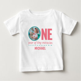 CAMISETA DE BEBÉ 1.ᵉʳ CUMPLEAÑOS ROPA PERSONALIZADO FOTO Y TEXTO