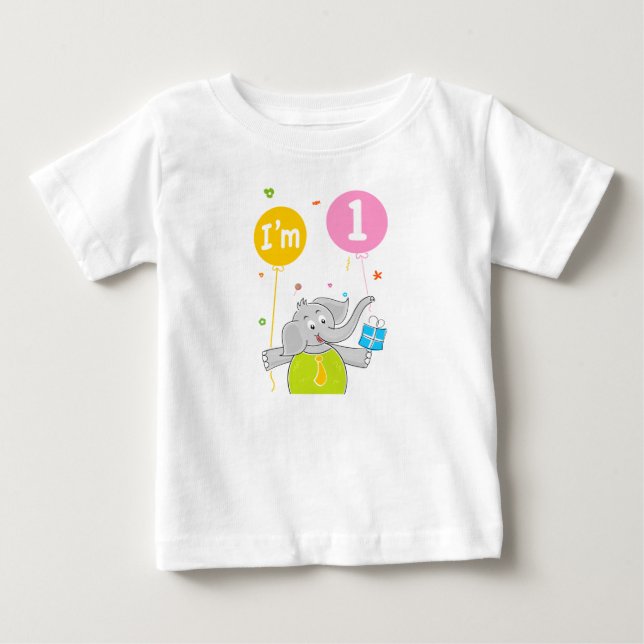 Camiseta De Bebé 1.ᵉʳ cumpleaños, tengo 1 año (Anverso)