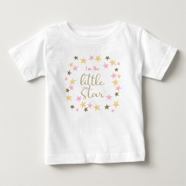 Camiseta De Bebé 1.ᵉʳ cumpleaños Twinkle Niña Estrella (Anverso)