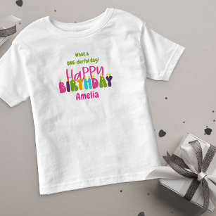 Camiseta De Bebé 1.ᵉʳ cumpleaños Un día maravilloso Velas coloridas