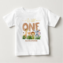 1.ᵉʳ cumpleaños Wild One Jungle Baby T shirt