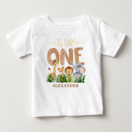 Camiseta De Bebé 1.ᵉʳ cumpleaños Wild One Jungle Baby T shirt