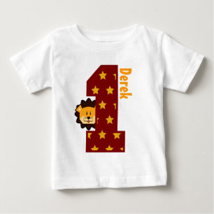 Camiseta De Bebé 1.ᵉʳ cumpleaños y león de un año