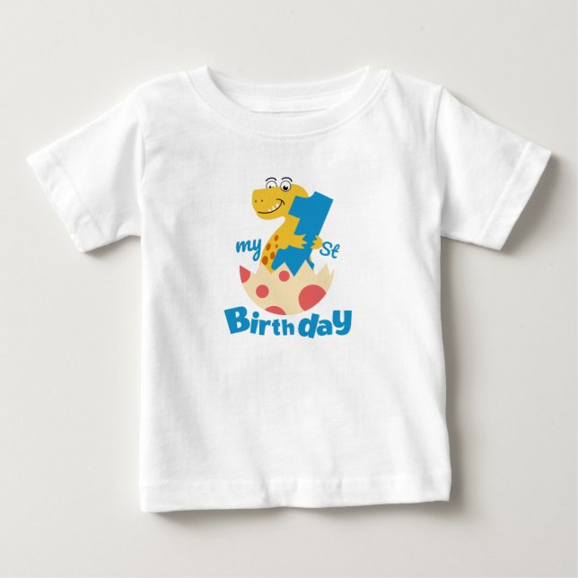 Camiseta De Bebé 1.ᵉʳ dinosaurio de cumpleaños (Anverso)