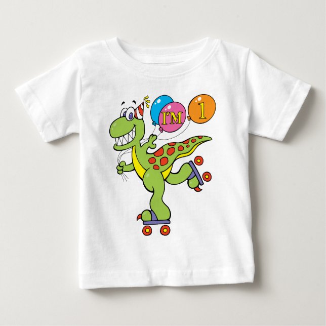 Camiseta De Bebé 1.ᵉʳ dinosaurio de cumpleaños (Anverso)