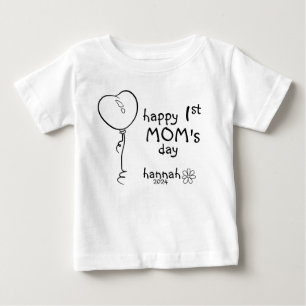 Camiseta De Bebé 1.ᵉʳ garabato de globo cardíaco