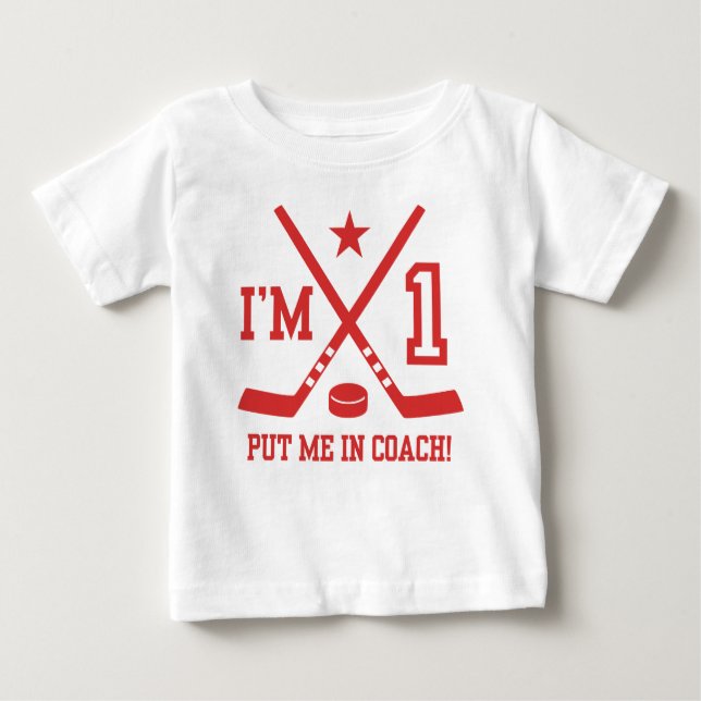 Camiseta De Bebé 1.ᵉʳ Hockey por cumpleaños (Anverso)
