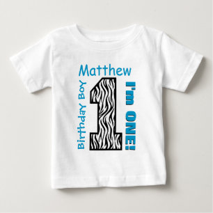 Camiseta De Bebé 1.ᵉʳ Nacimiento Cebra Nombre personalizado de un a