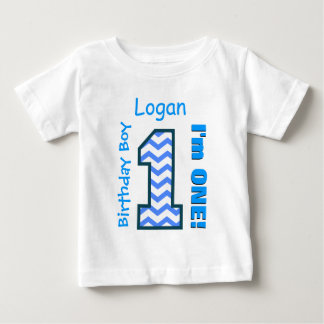 Camiseta De Bebé 1.ᵉʳ Nacimiento Chevron Personalizado de un año B3
