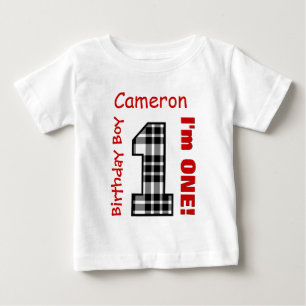 Camiseta De Bebé 1.ᵉʳ Nacimiento JUEGO 1 Año Nombre Personalizado V