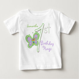 Camiseta De Bebé 1.ᵉʳ Nacimiento Mariposa Abrazos Nombre personaliz