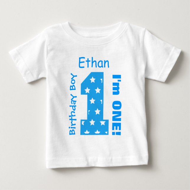 Camiseta De Bebé 1.ᵉʳ Nacimiento Nacimiento STARS Nombre personaliz (Anverso)