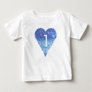 Camiseta De Bebé 1.ᵉʳ Nacimiento Niña Niña Corazón Sparkle Girly