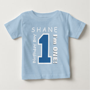 Camiseta De Bebé 1.ᵉʳ Nacimiento Niño Un Año Nombre Personalizado A