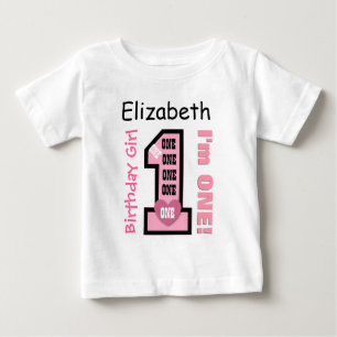 Camiseta De Bebé 1.ᵉʳ Nacimiento Pastel Rosa Nombre personalizado d