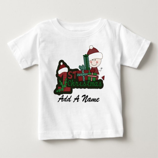 Camiseta De Bebé 1.ᵉʳ Navidad-bebé en reposición (Anverso)