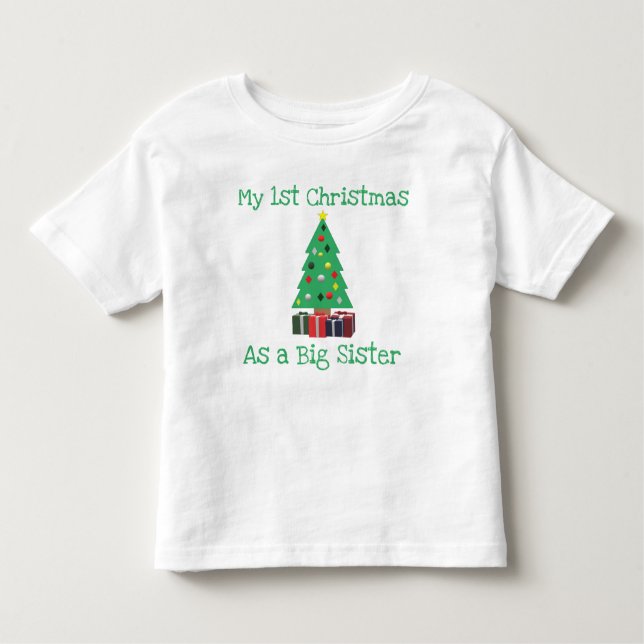 Camiseta De Bebé 1.ᵉʳ Navidad Como Gran Hermana (Anverso)