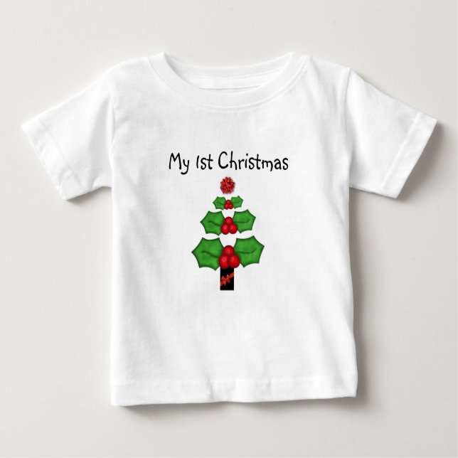 Camiseta De Bebé 1.ᵉʳ Navidad Navidades de infantes (Anverso)