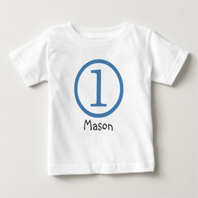 Camiseta De Bebé 1.ᵉʳ Personalizable de cumpleaños (Anverso)