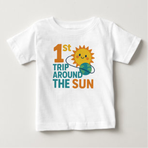 Camiseta De Bebé 1.ᵉʳ viaje alrededor del primer cumpleaños del beb