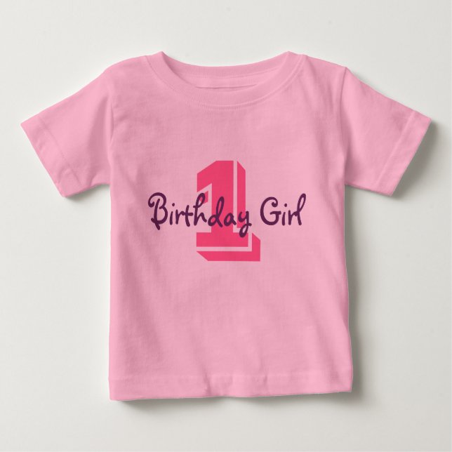 Camiseta De Bebé 1, Chica de cumpleaños (Anverso)