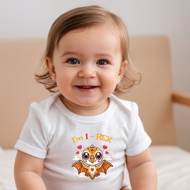 Camiseta De Bebé 1-Rex Birthday Shirt – Custom Name Gift (Subido por el creador)