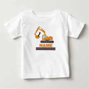 Camiseta De Bebé 1er cumpleaños de construcción - excavadora pers