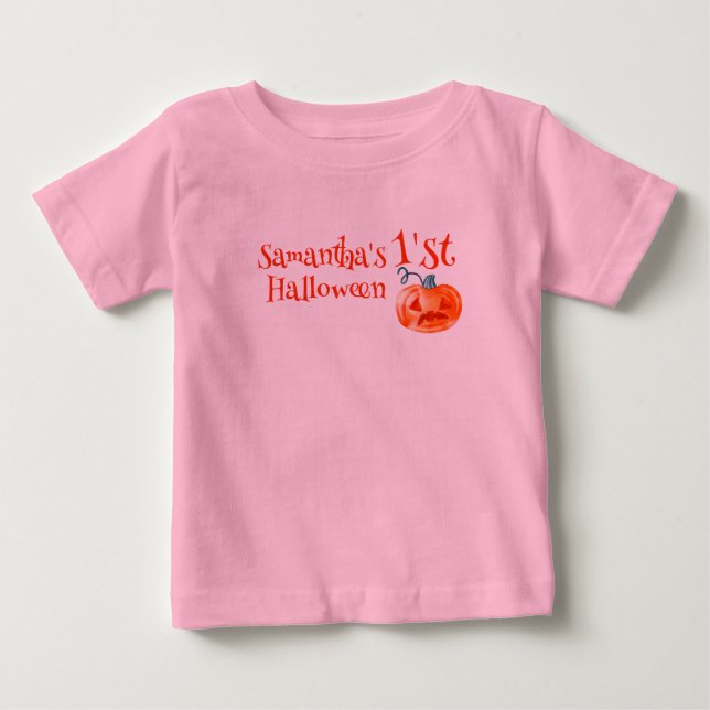 Camiseta De Bebé 1er Halloween Pumpkin adorable (Anverso)