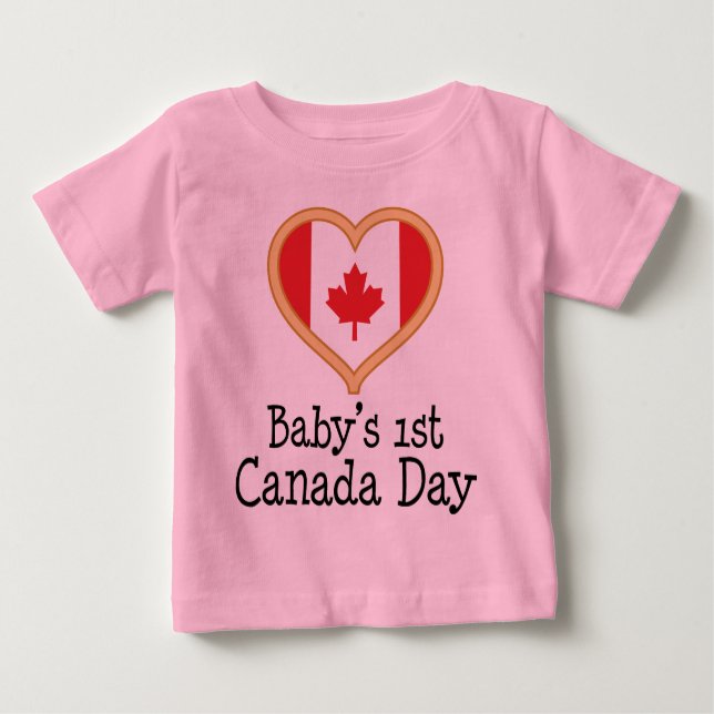 Camiseta De Bebé 1r Canadá día de Babys (Anverso)